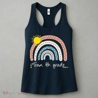 4Th Grade Of Team PreK Squad Crew Teacher Rainbow Women's Tank Top thumb 3