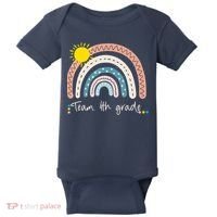 4Th Grade Of Team PreK Squad Crew Teacher Rainbow Baby Bodysuit thumb 0