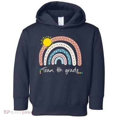 4Th Grade Of Team PreK Squad Crew Teacher Rainbow Toddler Hoodie