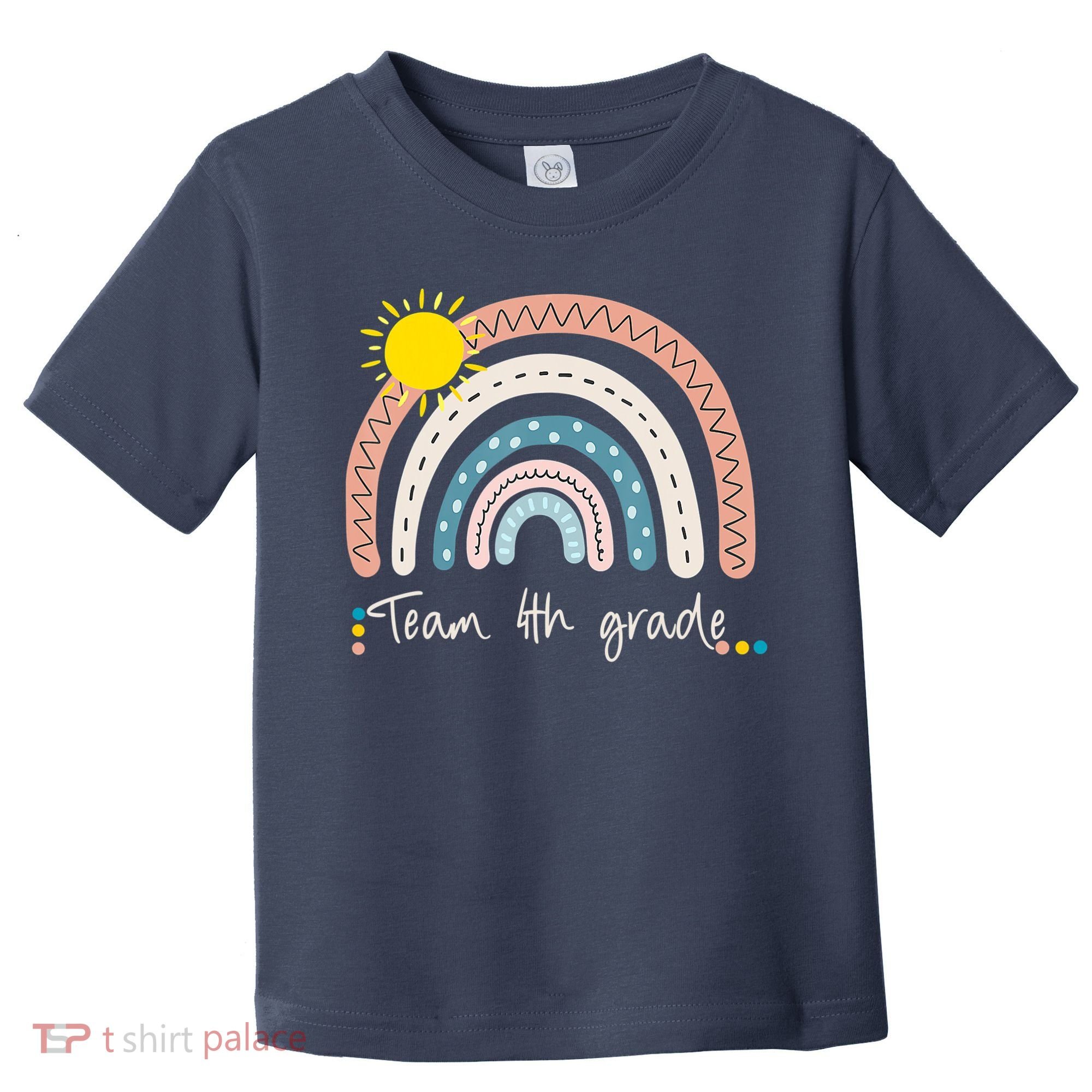 4Th Grade Of Team PreK Squad Crew Teacher Rainbow Toddler T-Shirt
