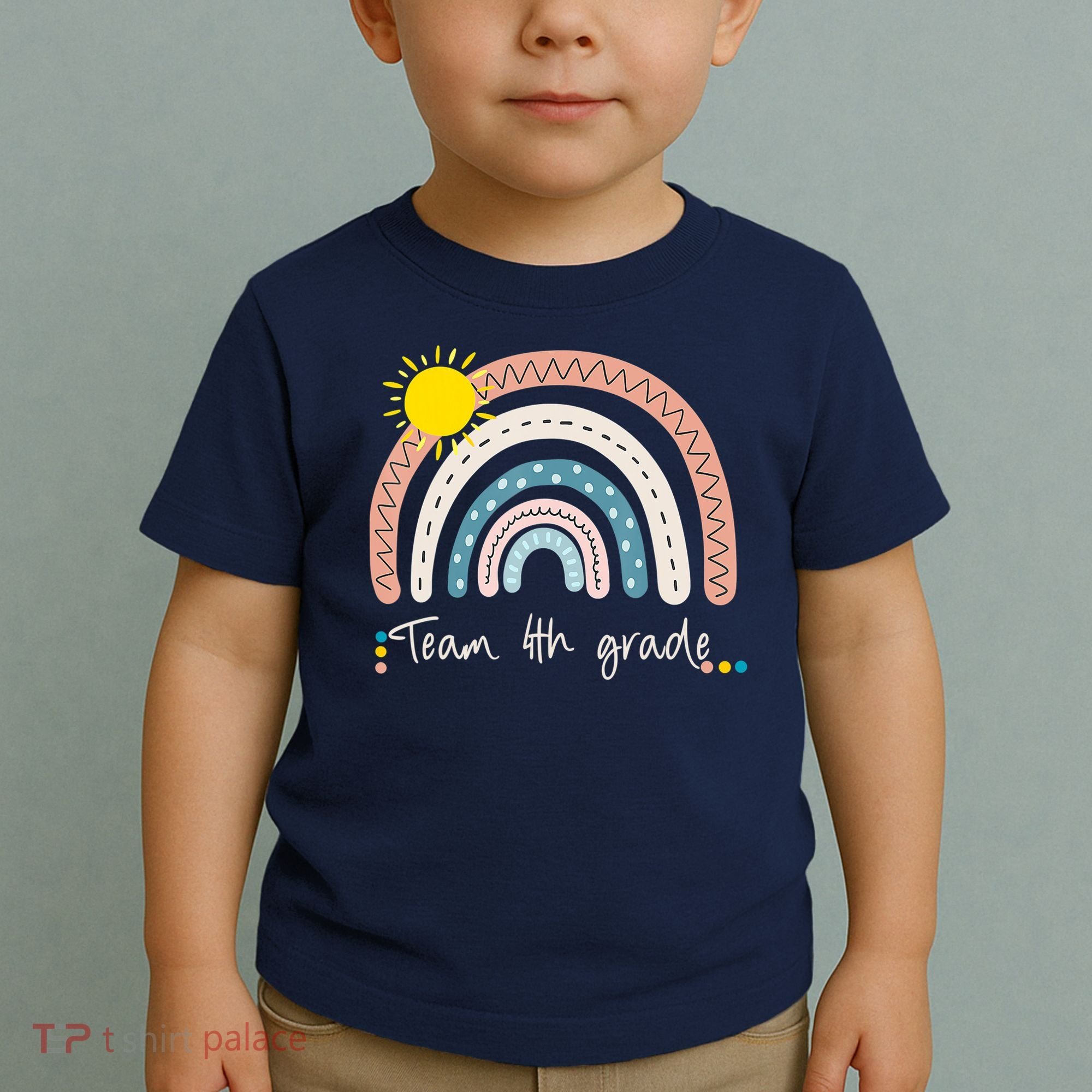 4Th Grade Of Team PreK Squad Crew Teacher Rainbow Toddler T-Shirt