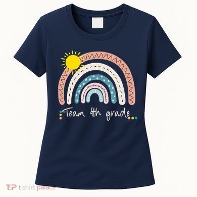4Th Grade Of Team PreK Squad Crew Teacher Rainbow Women's T-Shirt