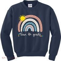 4Th Grade Of Team PreK Squad Crew Teacher Rainbow Kids Sweatshirt thumb 0