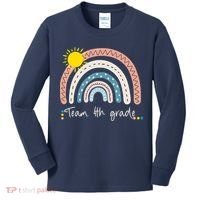 4Th Grade Of Team PreK Squad Crew Teacher Rainbow Kids Long Sleeve Shirt thumb 0