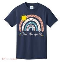 4Th Grade Of Team PreK Squad Crew Teacher Rainbow Kids T-Shirt thumb 0