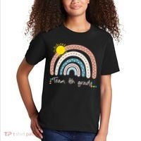 4Th Grade Of Team PreK Squad Crew Teacher Rainbow Kids T-Shirt thumb 2