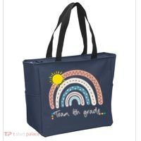 4Th Grade Of Team PreK Squad Crew Teacher Rainbow Tote Bag thumb 2