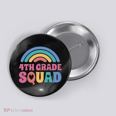 4th Grade Squad Rainbow Button