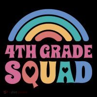 4th Grade Squad Rainbow Button thumb 1