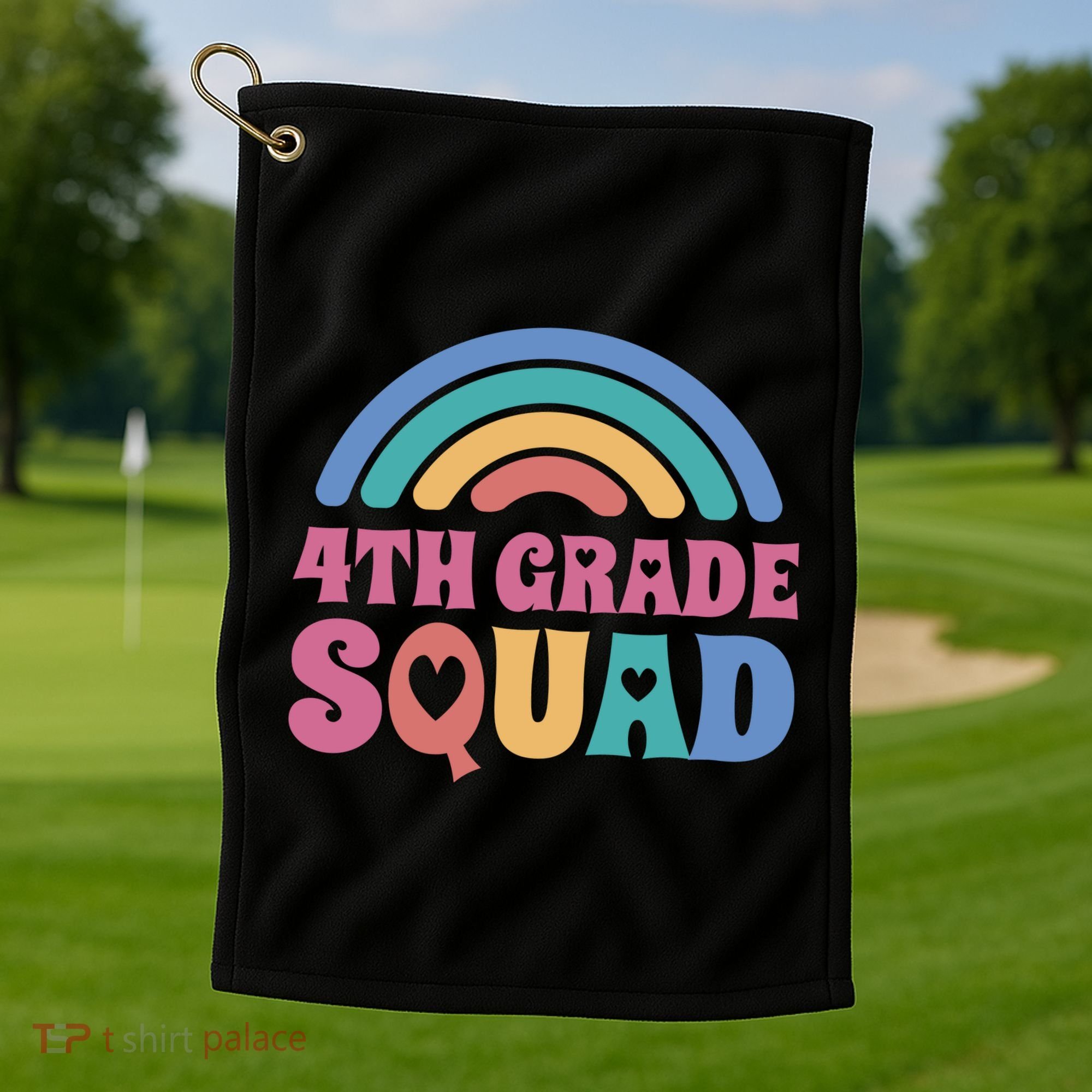 4th Grade Squad Rainbow Golf Towel