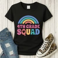 4th Grade Squad Rainbow Women's T-Shirt thumb 3
