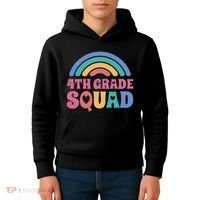 4th Grade Squad Rainbow Kids Hoodie thumb 4