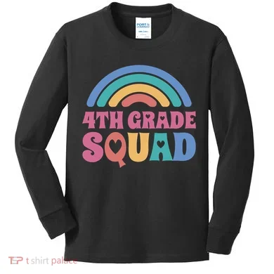 4th Grade Squad Rainbow Kids Long Sleeve Shirt