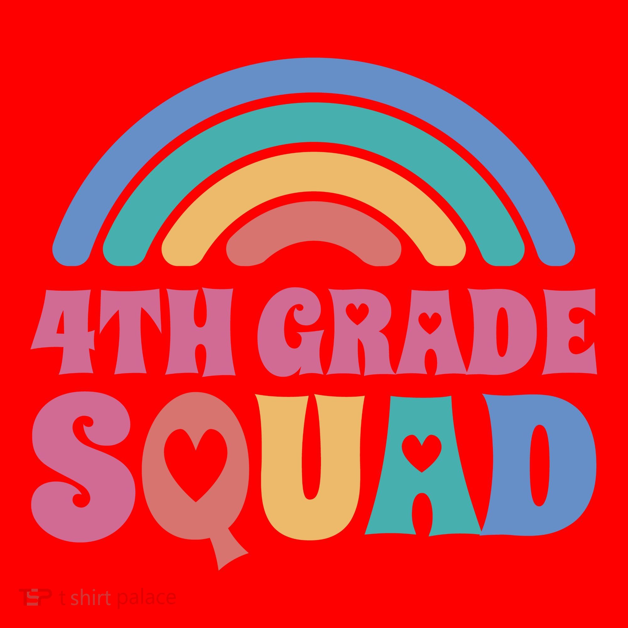 4th Grade Squad Rainbow Santa Hat