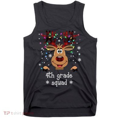 4th Grade Squad Reindeer Christmas Tank Top
