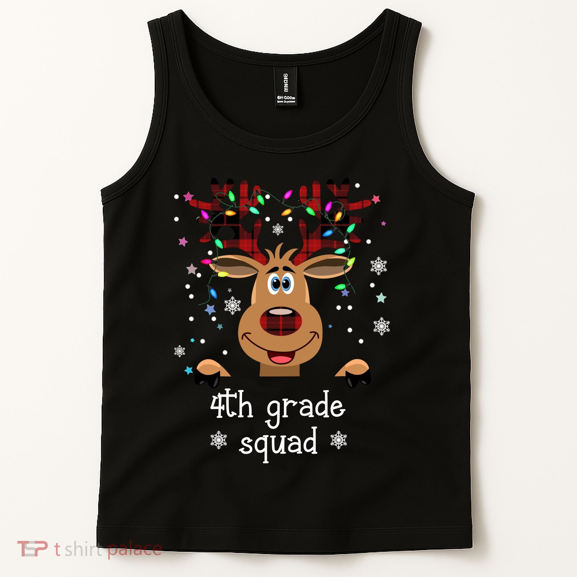 4th Grade Squad Reindeer Christmas Tank Top
