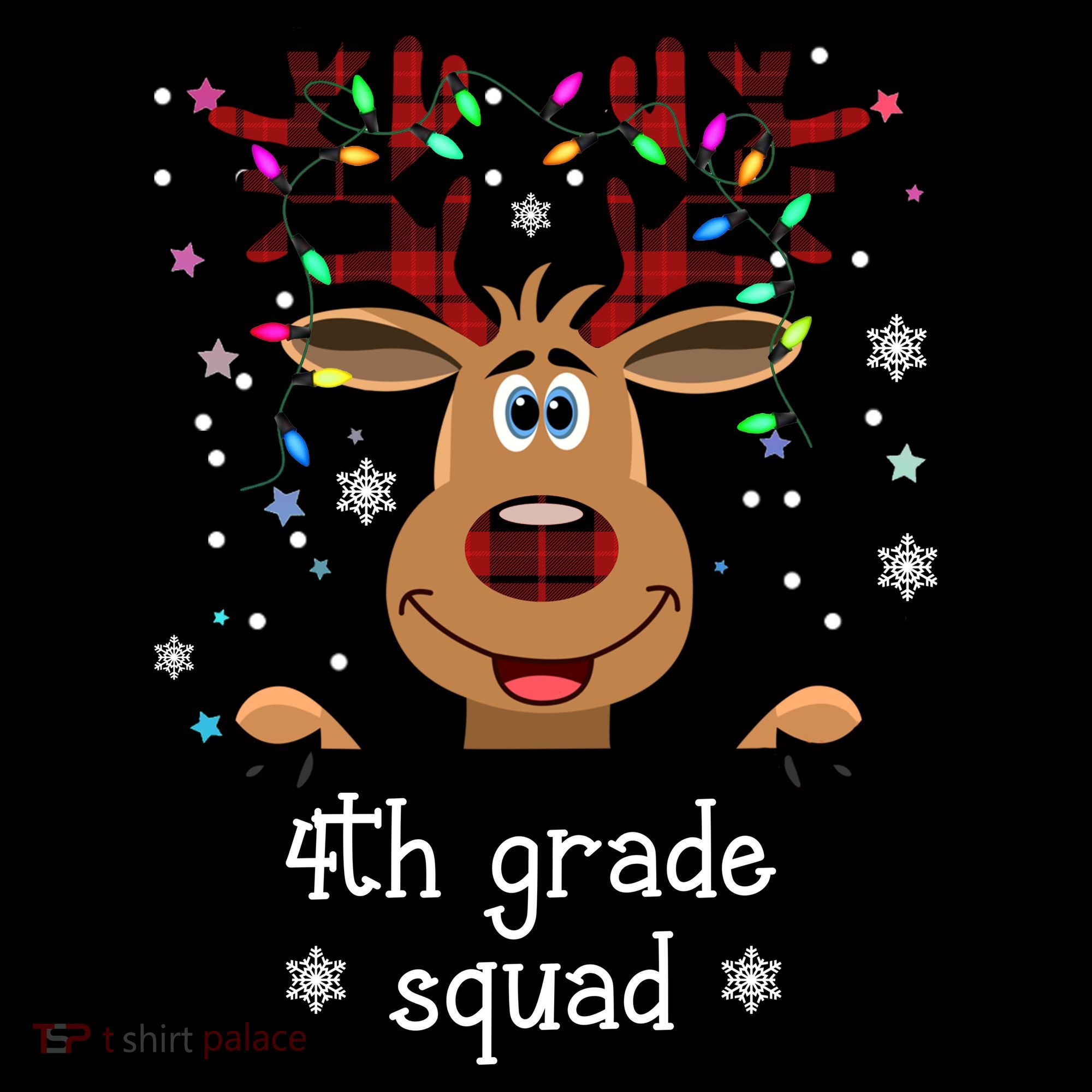 4th Grade Squad Reindeer Christmas Women's Long Sleeve Shirt