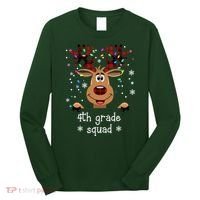 4th Grade Squad Reindeer Christmas Long Sleeve Shirt thumb 0