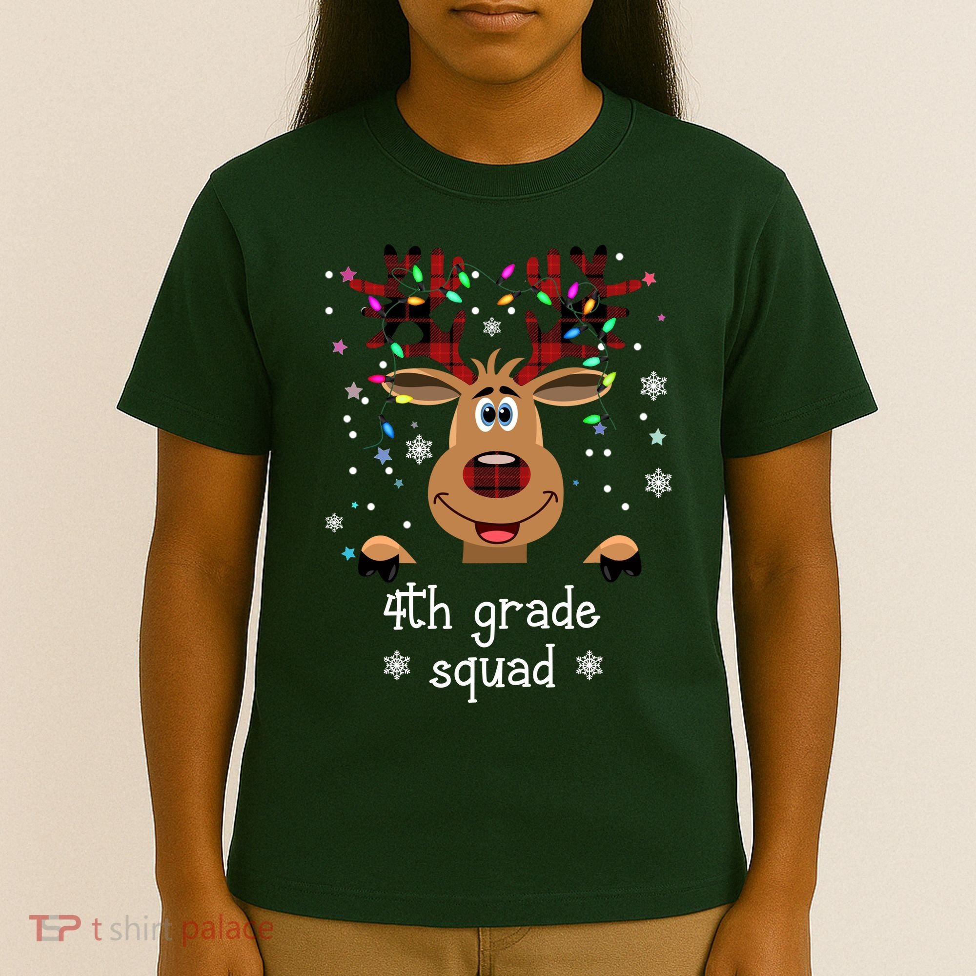 4th Grade Squad Reindeer Christmas T-Shirt