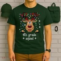 4th Grade Squad Reindeer Christmas T-Shirt thumb 6