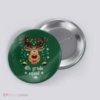 4th Grade Squad Reindeer Christmas Button thumb 0