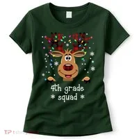4th Grade Squad Reindeer Christmas Women's T-Shirt thumb 0