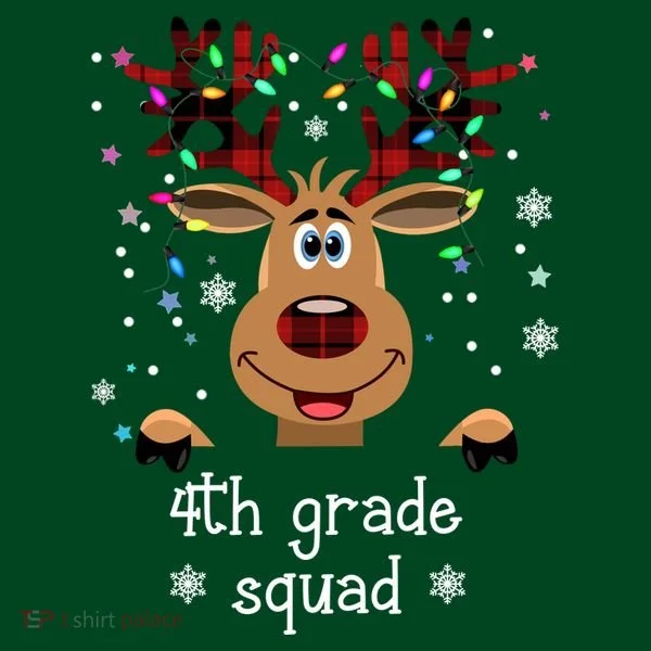4th Grade Squad Reindeer Christmas Women's T-Shirt