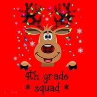 4th Grade Squad Reindeer Christmas Santa Hat thumb 1