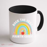 4th Grade Teacher Rock The Test Day Fourth Grade Testing Coffee Mug thumb 1