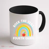 4th Grade Teacher Rock The Test Day Fourth Grade Testing Coffee Mug thumb 1