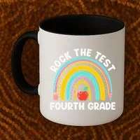 4th Grade Teacher Rock The Test Day Fourth Grade Testing Coffee Mug thumb 2