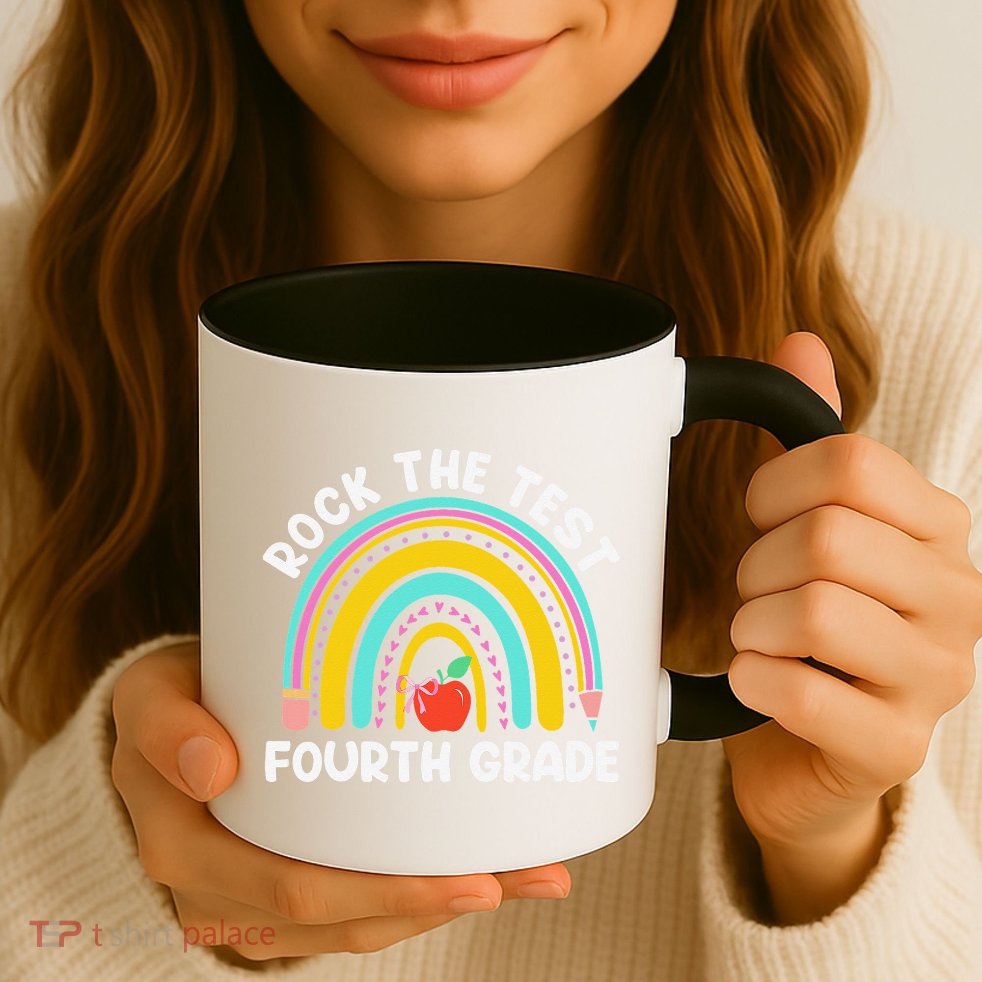 4th Grade Teacher Rock The Test Day Fourth Grade Testing Coffee Mug