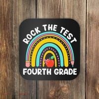 4th Grade Teacher Rock The Test Day Fourth Grade Testing Coaster thumb 0