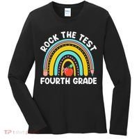 4th Grade Teacher Rock The Test Day Fourth Grade Testing Women's Long Sleeve Shirt thumb 0