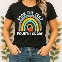 4th Grade Teacher Rock The Test Day Fourth Grade Testing Women's T-Shirt thumb 2