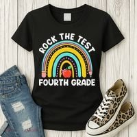 4th Grade Teacher Rock The Test Day Fourth Grade Testing Women's T-Shirt thumb 3