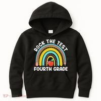 4th Grade Teacher Rock The Test Day Fourth Grade Testing Kids Hoodie thumb 0