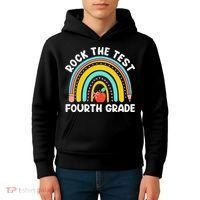 4th Grade Teacher Rock The Test Day Fourth Grade Testing Kids Hoodie thumb 4