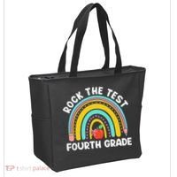 4th Grade Teacher Rock The Test Day Fourth Grade Testing Tote Bag thumb 2