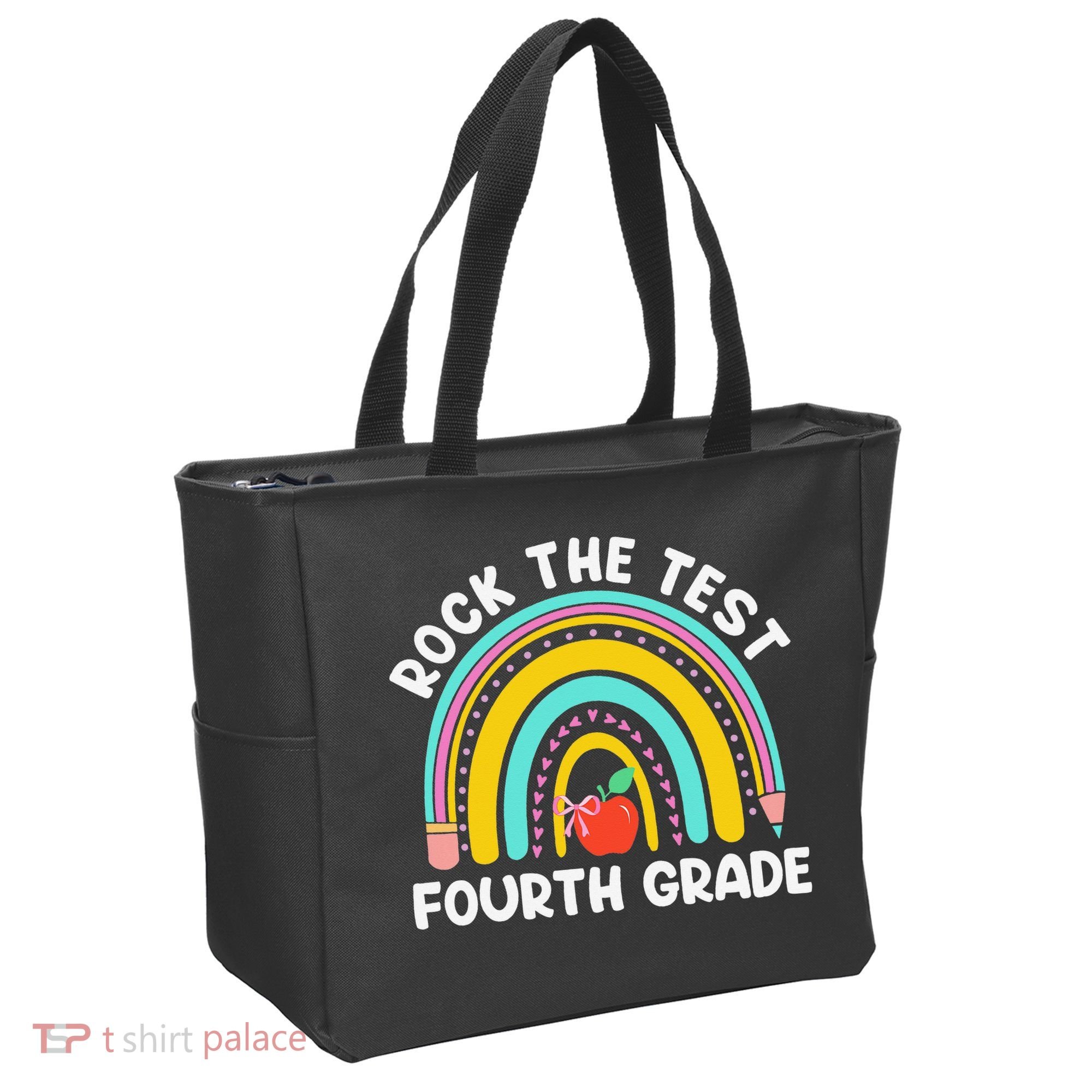 4th Grade Teacher Rock The Test Day Fourth Grade Testing Tote Bag