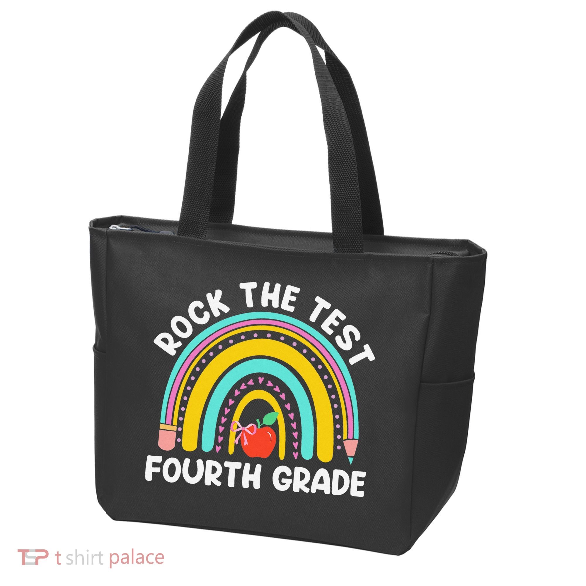 4th Grade Teacher Rock The Test Day Fourth Grade Testing Tote Bag