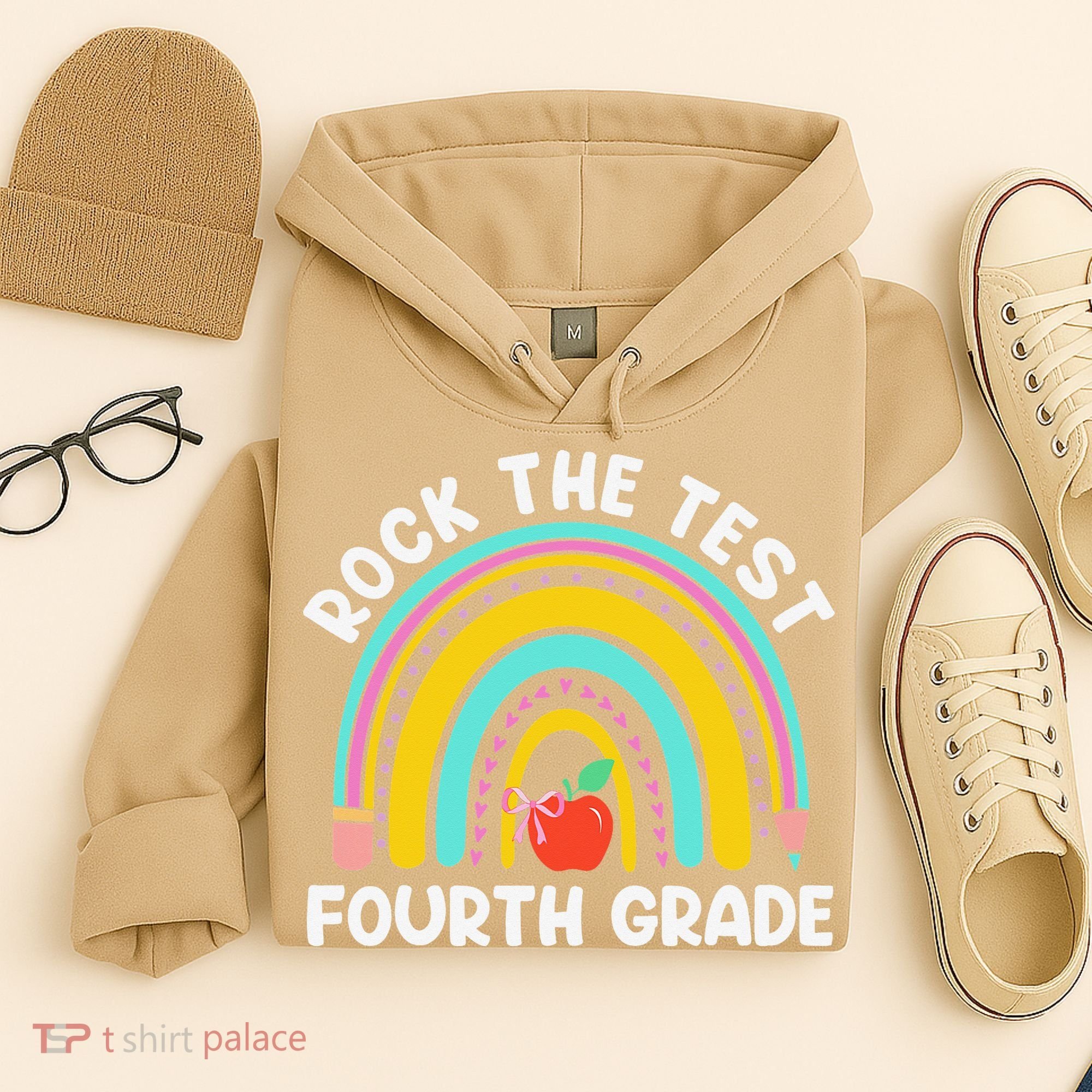 4th Grade Teacher Rock The Test Day Fourth Grade Testing Hoodie