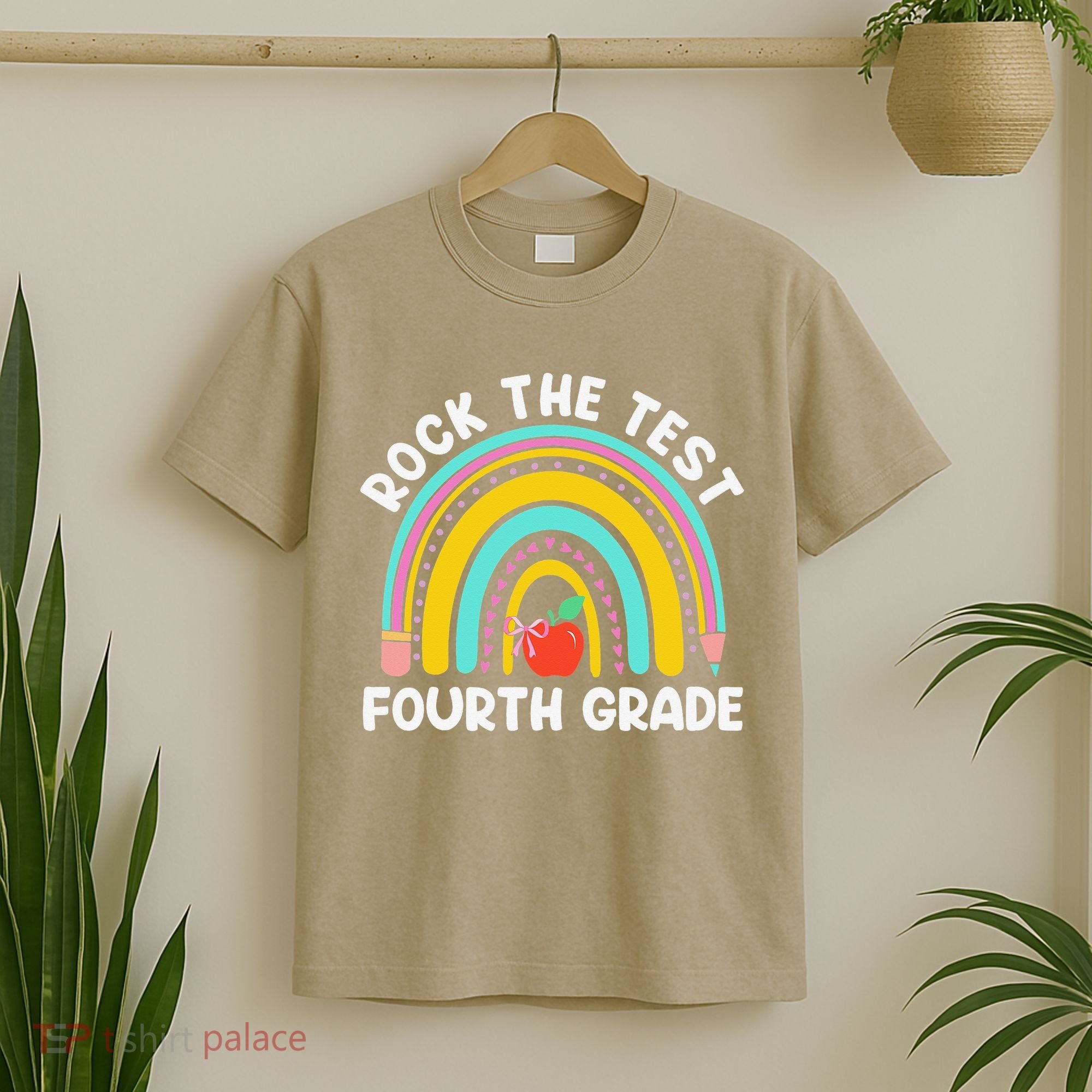 4th Grade Teacher Rock The Test Day Fourth Grade Testing T-Shirt