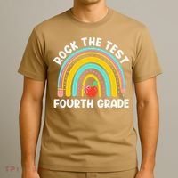 4th Grade Teacher Rock The Test Day Fourth Grade Testing T-Shirt thumb 3