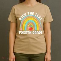 4th Grade Teacher Rock The Test Day Fourth Grade Testing T-Shirt thumb 4