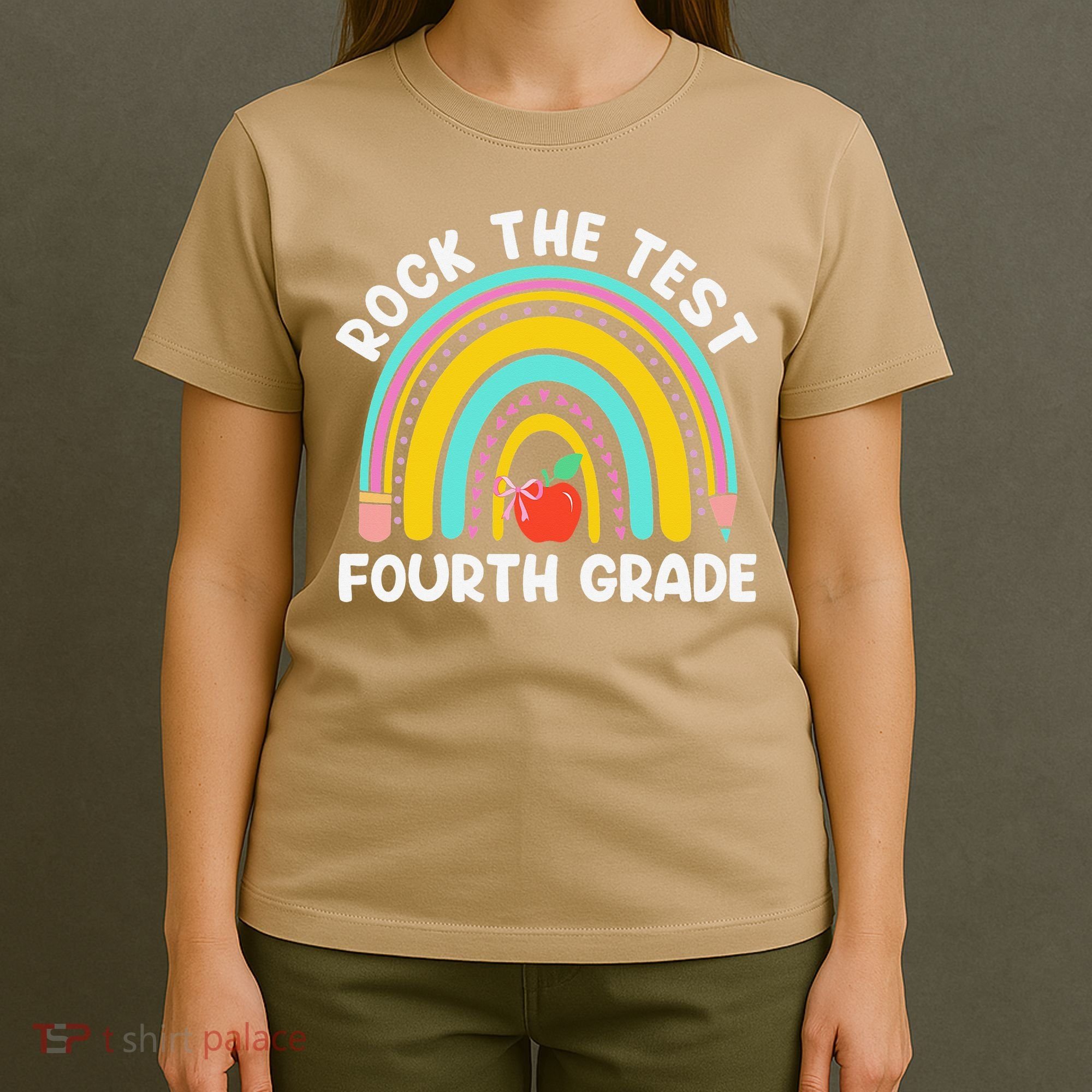 4th Grade Teacher Rock The Test Day Fourth Grade Testing T-Shirt