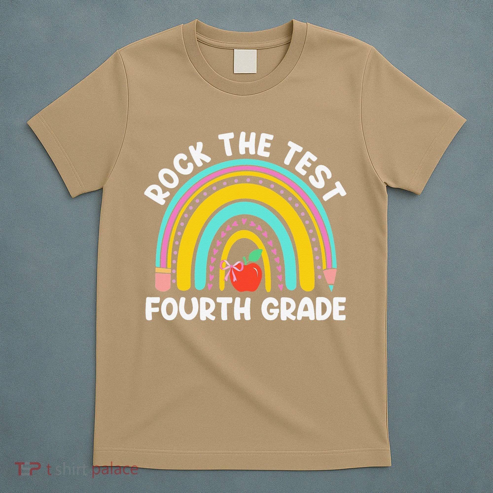 4th Grade Teacher Rock The Test Day Fourth Grade Testing T-Shirt