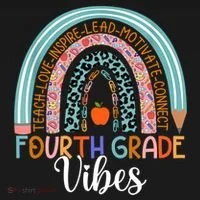 4Th Grade Vibes Rainbow Fourth Grade Teacher Team 4Th Grade Gift Ornament thumb 1