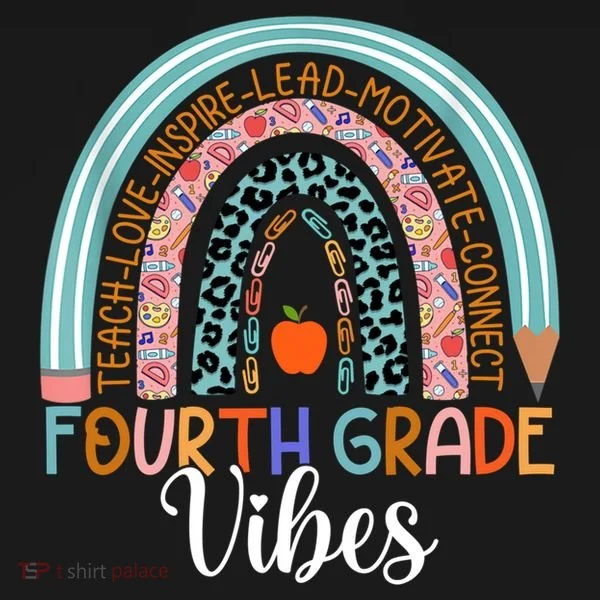 4Th Grade Vibes Rainbow Fourth Grade Teacher Team 4Th Grade Gift Ornament