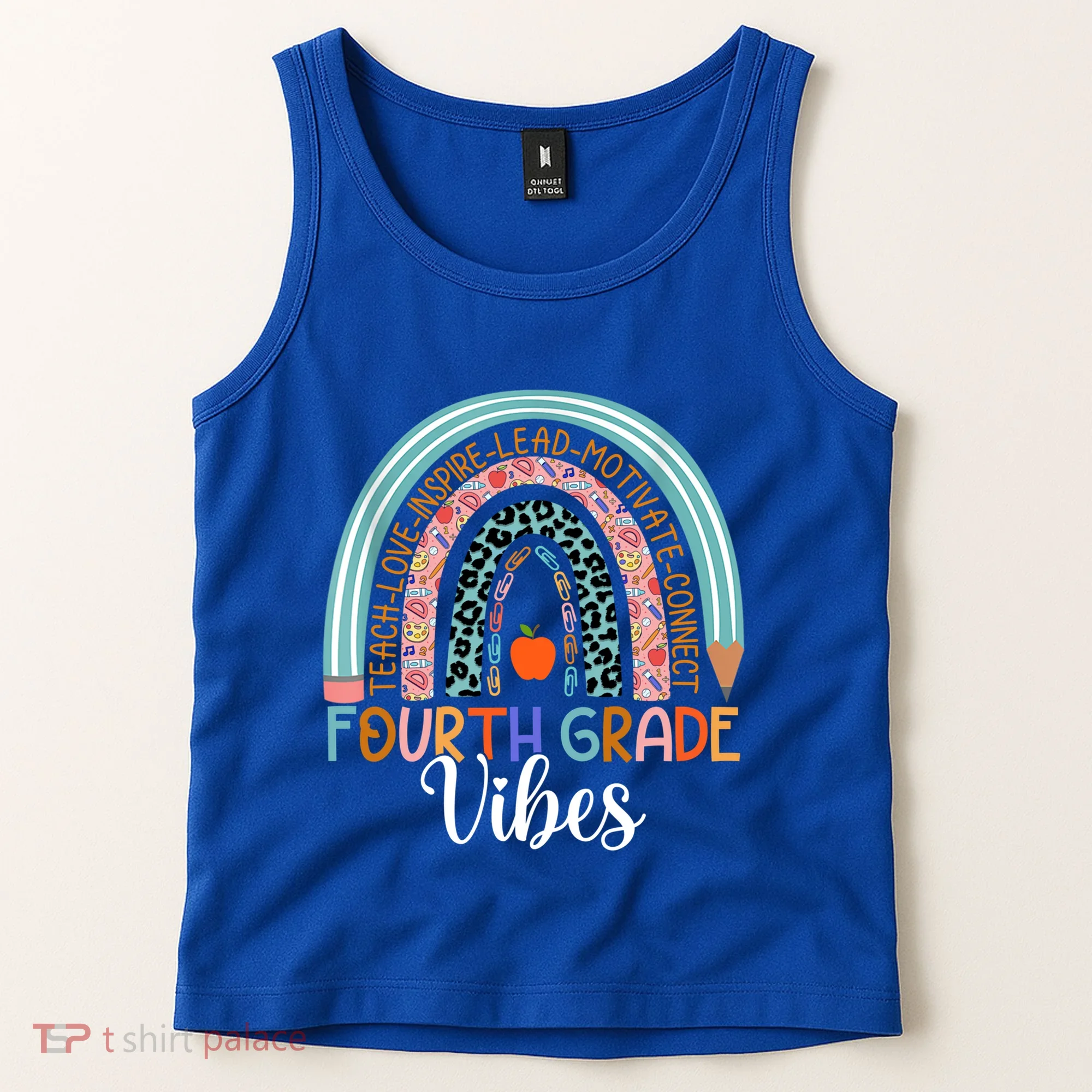 4Th Grade Vibes Rainbow Fourth Grade Teacher Team 4Th Grade Gift Tank Top